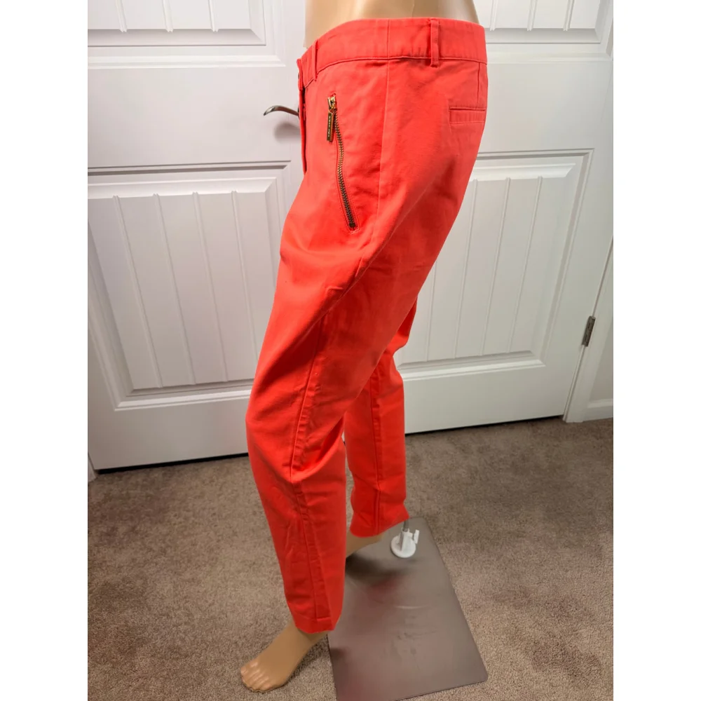 Women's Michael Kors Orange Cropped Pants 8 City Chic Preppy Modern Chic Classic